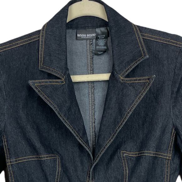 Bisou Bisou Michele Bohbot Denim Hook Eye Closure Jack Size Small Petite - Picture 7 of 14